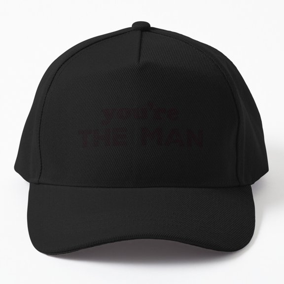 You're the Man Black Text Baseball Cap, Vintage Statement Graphic Design, Classic Hat