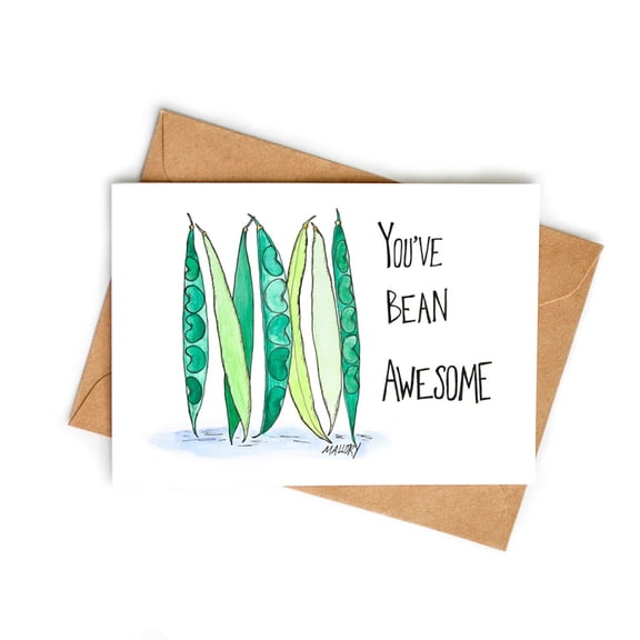 You've Bean Awesome Card  Fun Pea Pod Design  Blank Inside for Personal Messages  Perfect for Friends, Family, and Gratitude Notes