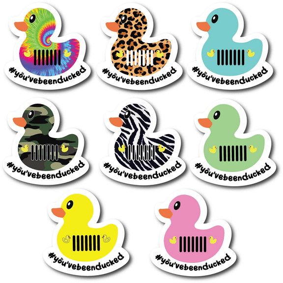 You've Been Ducked Cute Vehicle Duck Magnets, Ducking Game, 8 Pack, 4x4 inch