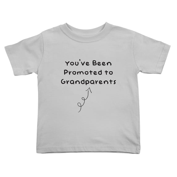 You've Been Promoted to Grandparents Funny Toddler T-Shirts for Boys Girls (Gray, 4T)