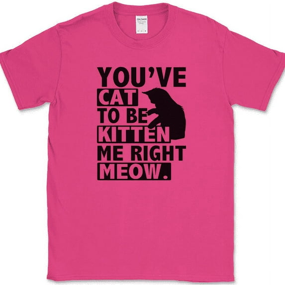 You've Cat To Be Kitten Me Right Meow T-Shirt Funny Animal Pet Gift Tee - Pink, 3XL