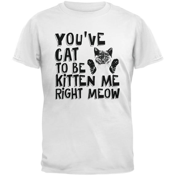 You've Cat To Be Kitten Me Right Meow White Youth T-Shirt - Medium(10/12)