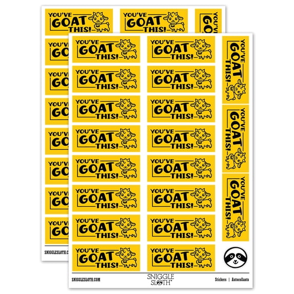 You've Goat Got This Teacher Student School Sticker Set - Yellow - Gloss Finish - 2.00" Large