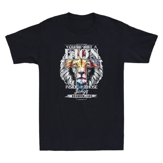 You've Got A Lion Inside Of Those Lungs Funny Praise Jesus Saying Men's T-Shirt