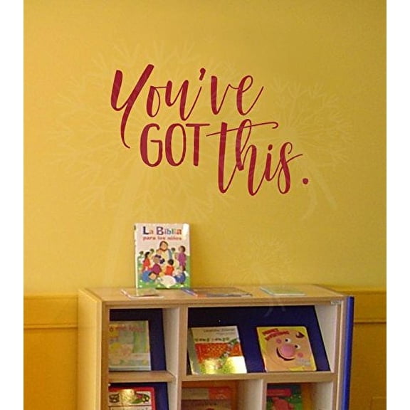 You've Got This Inspirational Wall Art Stickers Vinyl Lettering Decals Home Decor Quote 23x15-Inch Red
