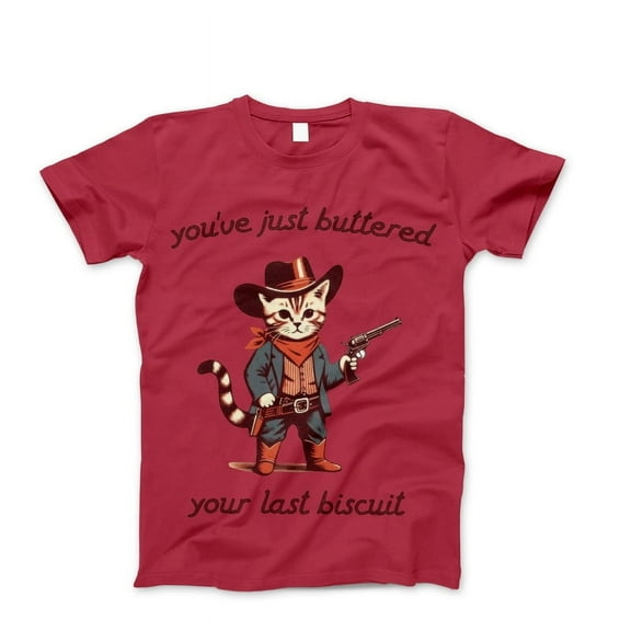 You've Just Buttered Your Last Biscuit T-Shirt, Funny Cowboy Cat Tshirt, Meowdy Partner Shirt, Cozy Cat Tees Top