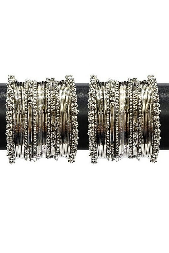 Jewellery for Women Traditional Silver Plated Oxidized Bracelet Bangle Set For Women