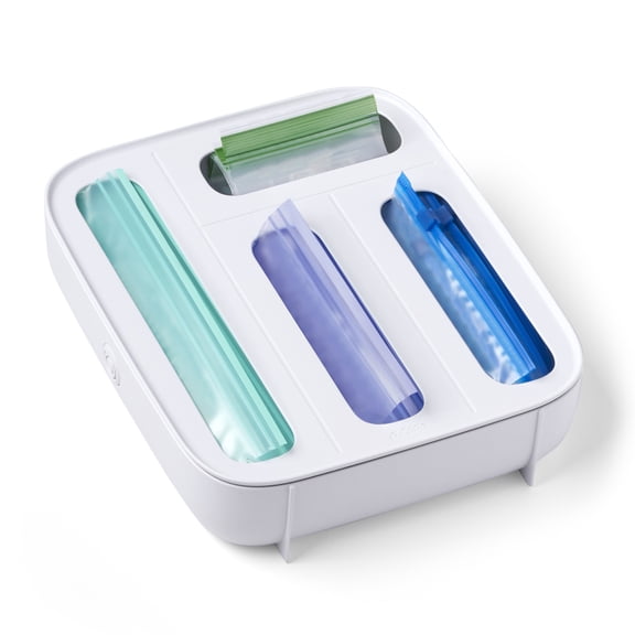 YouCopia Plastic StoraBag Food Bag Dispenser, Freestanding 4-Slot Organizer for Kitchen Storage, Well Suited to Kitchen Organization and Accessibility