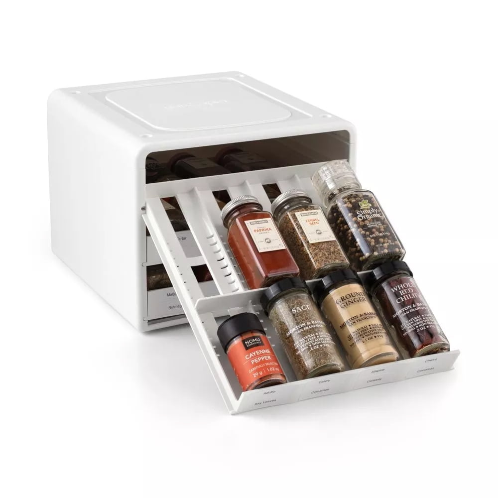 YouCopia SpiceStack Adjustable Spice Rack Organizer, New, White ...