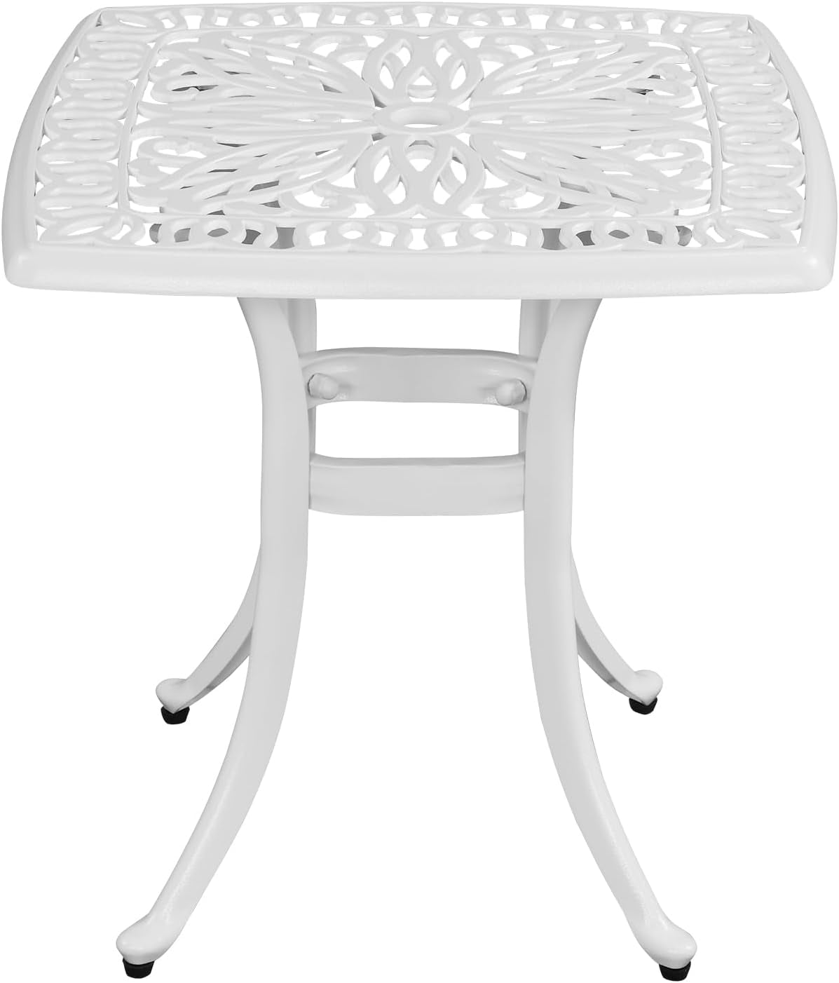 YouLLin 21" Cast Aluminum All Weather Round Patio Coffee Table Porch ...