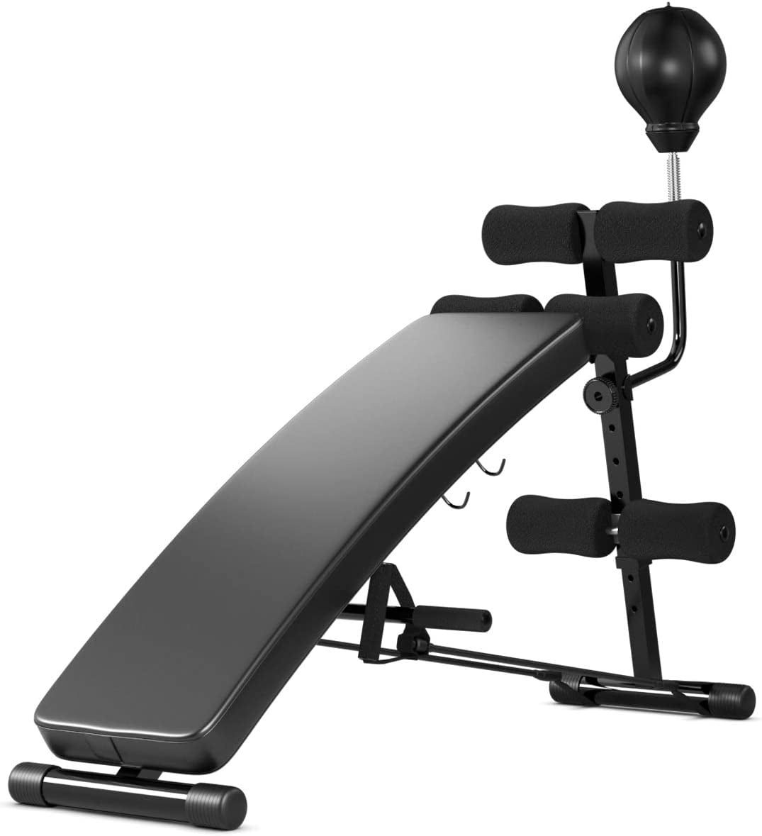 YouLLin Adjustable Sit Up Bench, Decline Curved Slant Ab Bench Crunch ...