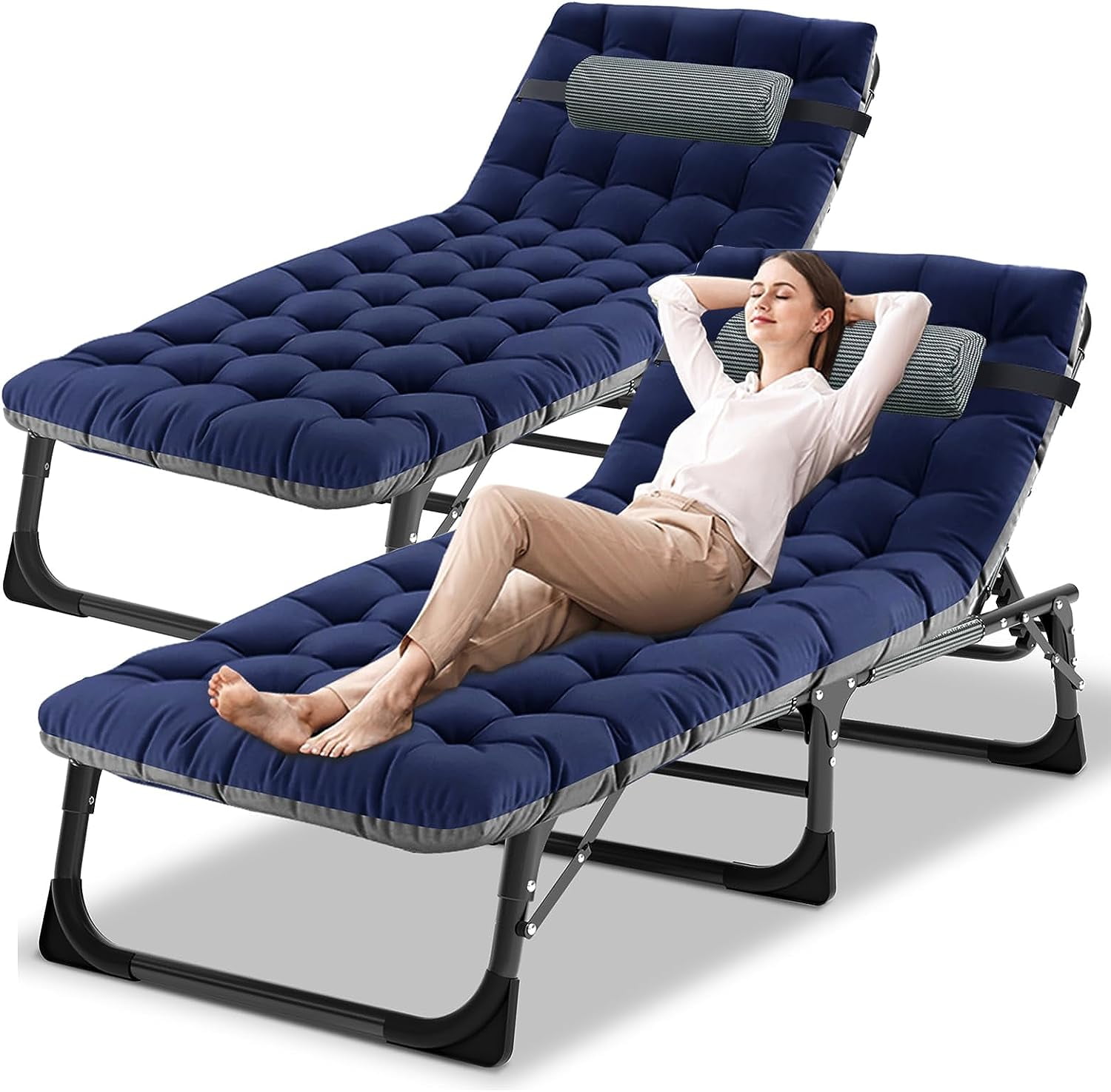 Folding Lounge Chair With Attress, 4 Position Australia | Ubuy