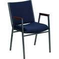 thumbnail image 1 of YouLLin HERCULES Series Heavy Duty Navy Blue Dot Fabric Stack Chair with Arms and Ganging Bracket, 1 of 9