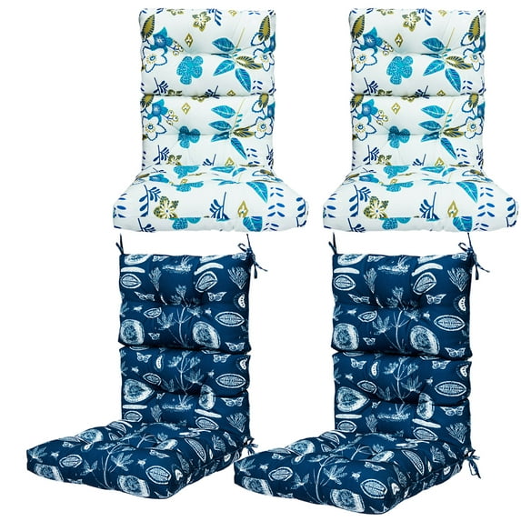 YouLoveIt 1/4 pcs Outdoor High Back Chair Cushion High Rebound Foam Solid Chair Cushion All Weather Comfort Replacement Patio Seating Cushions for Home Outdoor Decor, 44" x 21" x 5"