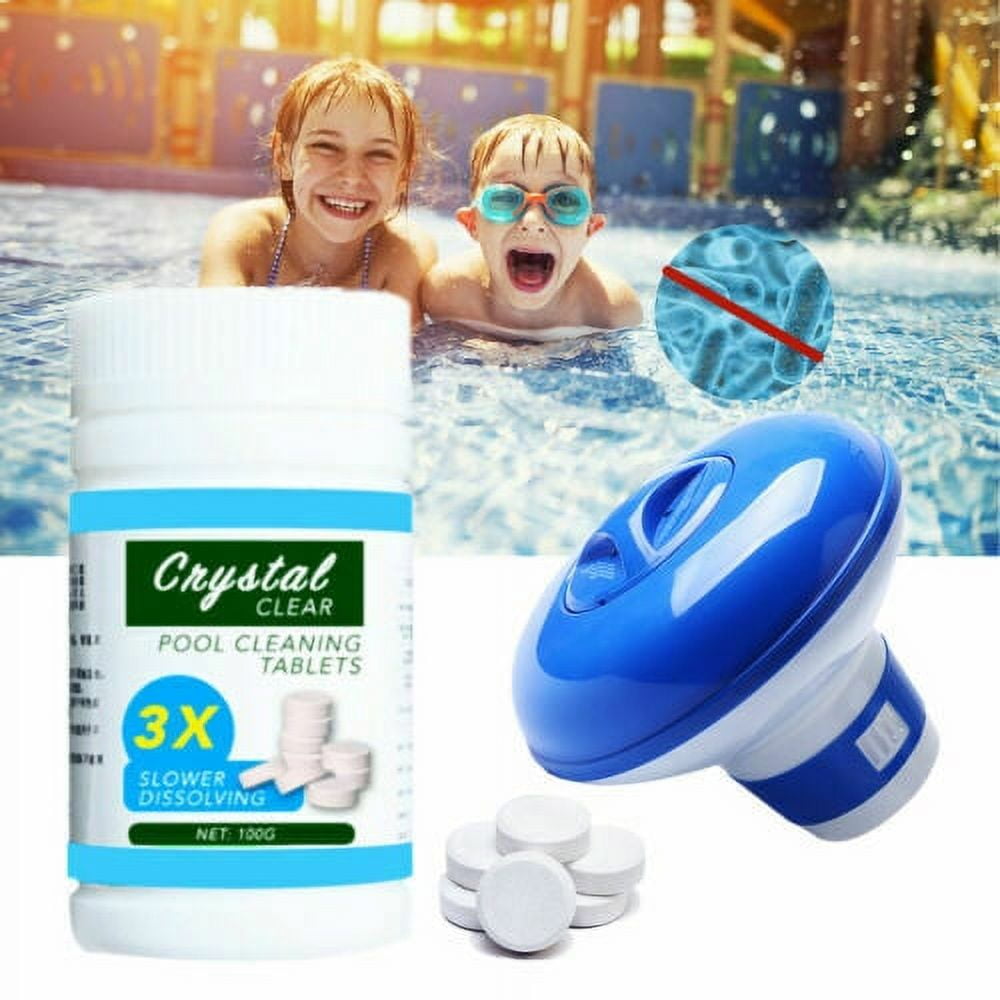 YouLoveIt 100Pcs Pool Cleaning Chlorine Tablets Swimming Pool Floating