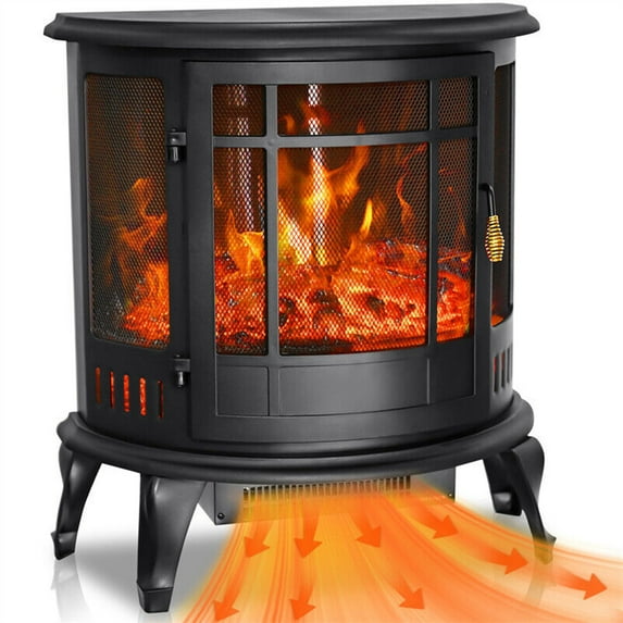 YouLoveIt 27" Electric Stove 1400W Electric Fireplace Stove Freestanding Portable Indoor Space Heater for Indoor Use Large Room Christmas