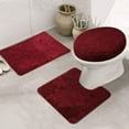 thumbnail image 1 of YouLoveIt 3PCS Bathroom Bath Rug Set Non Slip Soft Bath Rug Set Non-Slip Bathroom Rug Contour Mat and Toilet Seat Lid Cover, 1 of 4