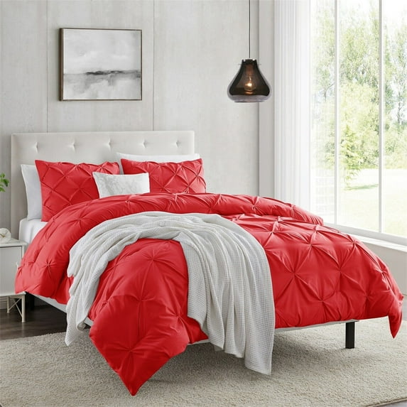 YouLoveIt 3 Piece King Twin Queen Size Comforter Set Pinch Pleat Style Down Alternative Comforter Set Super Soft Microfiber Bedding Comforters Sets