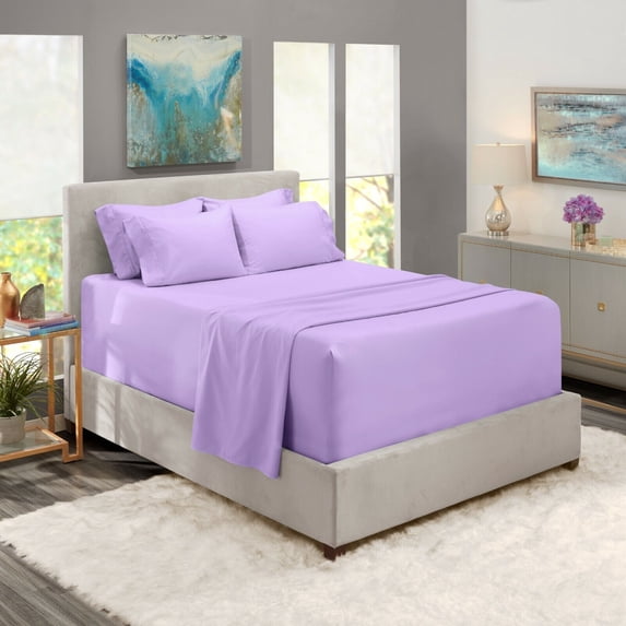 YouLoveIt 4/6 Pcs Bed Sheet Set Super Soft Microfiber Sheets Bedding Set 16"- 24" Deep Soft, Breathable Luxury Sheets Microfiber Fabric Full Sheets Set