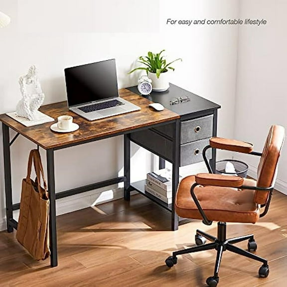 YouLoveIt 40/47/55INCH Computer Desk with Drawers, Home Office Corner Desk Study Writing Table Office Desk Writing Desk Writing PC Table Study Table Home Office