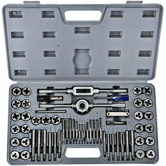 YouLoveIt 60-Piece Master Tap and Die Set Rethreading Kit for Cutting External and Internal Threads for Coarse and Fine Threads Tools