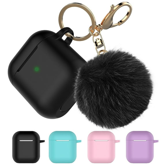 YouLoveIt AirPods 1st/2nd/3rd Generation Silicone Protective Case with Keychain, Pink