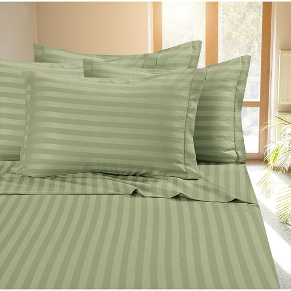 YouLoveIt Bed Sheet Set Full Size 400 Thread Count 100% Cotton Sateen Dobby Stripe Sheet Set 100% Cotton Sateen, full, queen, king, 9 colors