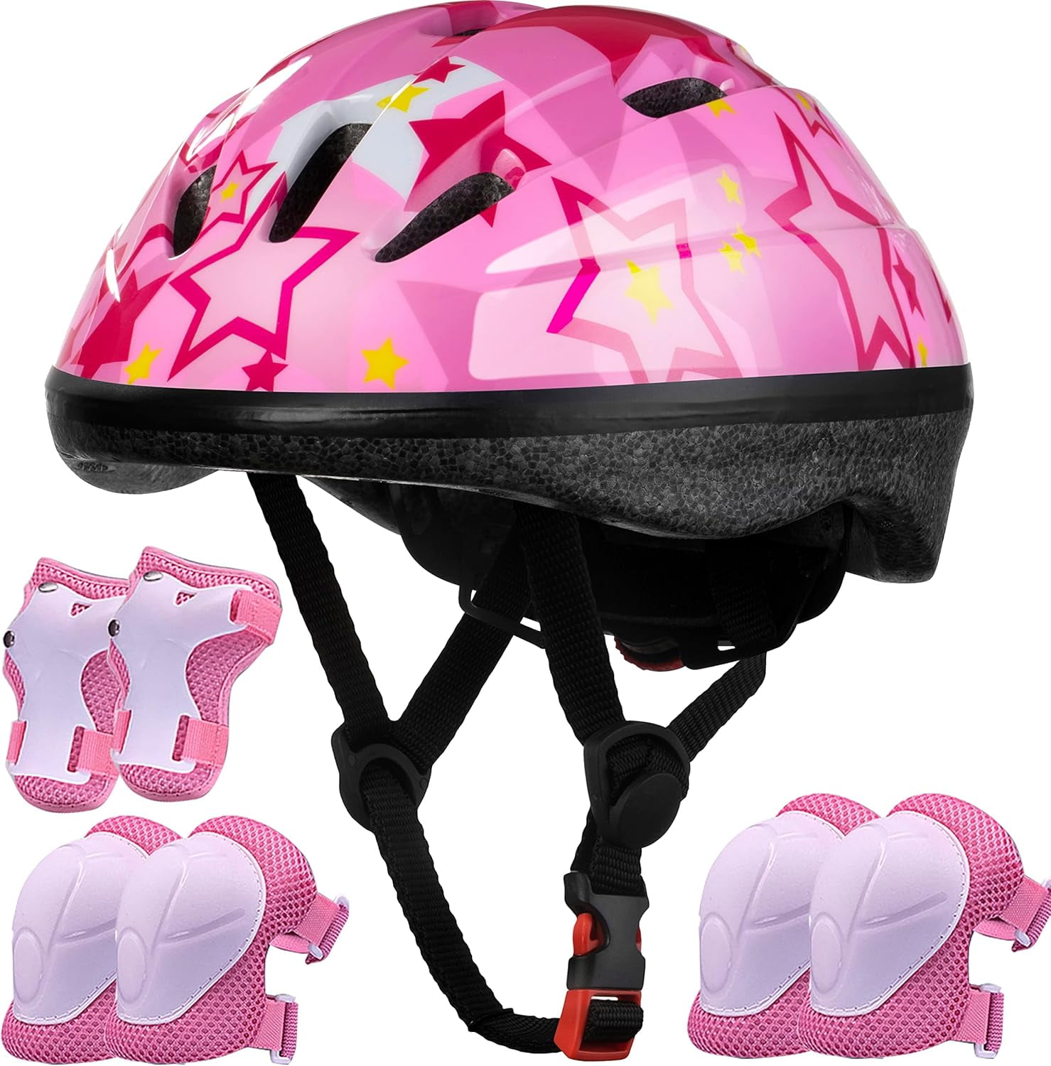 YouLoveIt Children Bike Helmet Children Sport Protective Gear Set with Knee Pads Elbow Pads Wrist Guards Youth Skateboard Helmet For Boys Girls Toddler Helmet