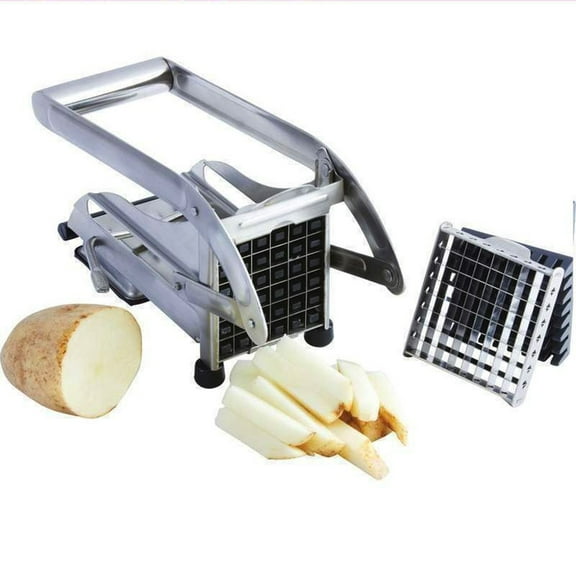 YouLoveIt French Fry Cutter Potato Cutter with 2 Blade Size Stainless Steel French Fry Cutter French Fry Maker Quick Vegetable Cutter Machine & Peeler