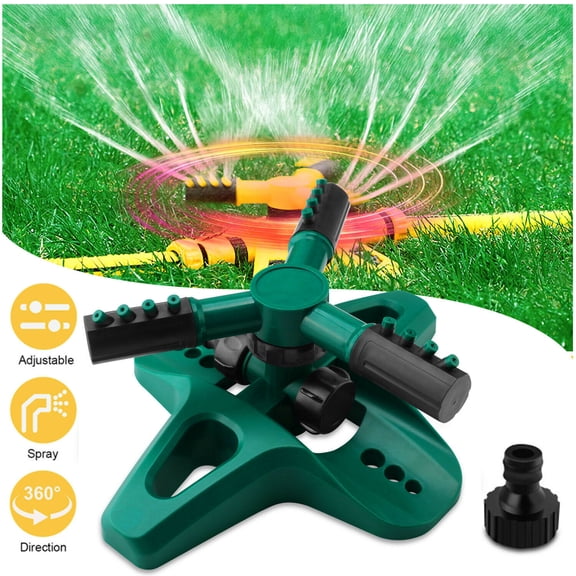 YouLoveIt Garden Lawn Sprinkler Automatic 360 Rotating Adjustable Large Area, Yard Sprinkler System, Oscillating Sprinkler Watering Sprayer Easy Hose Connection, Yard Sprinkler