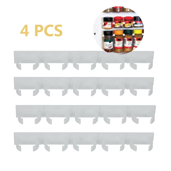 YouLoveIt Kitchen Cabinet Door Spice Clips Rack Organizer, 4/8 Pcs Spice Gripper Racks Storage Strips Kitchen Cabinet Door Spice Clips Holder for Spice Storage Spice Clips