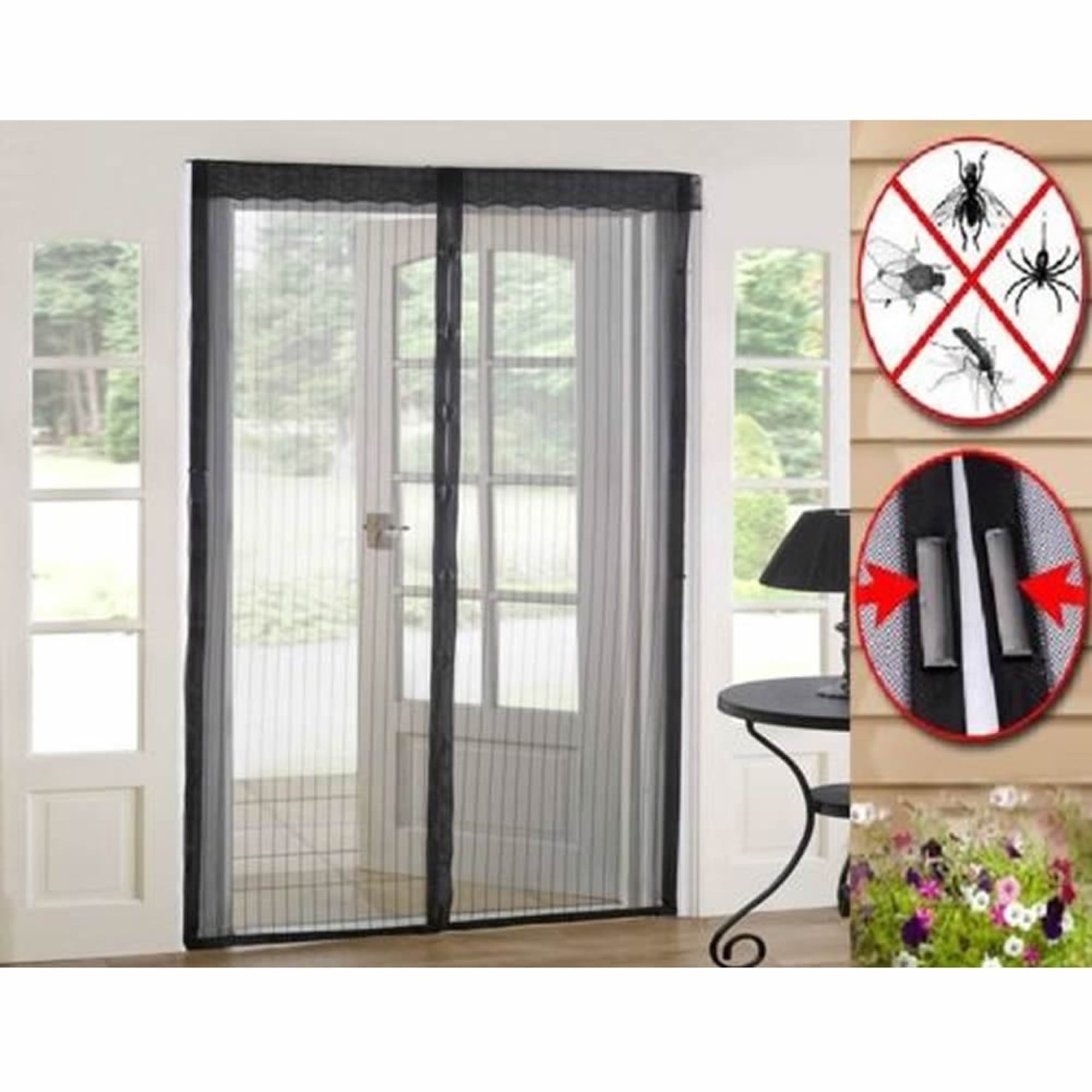 YouLoveIt Magnetic Screen Door Magnets Heavy Duty Mesh Curtain Door Portable Walk Through Screen Door Retractable Mesh Screen Doors with Magnets, 39.37"x82.67"