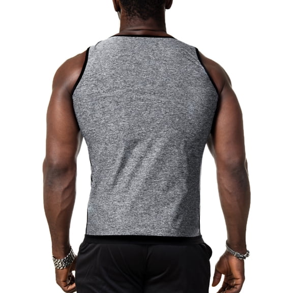 YouLoveIt Men Neoprene Trapping Zipper Sweat Enhancing Vest Waist Trainer Workout Tank Top Shirt Sweat Shapewear Slimming Workout Shirt Exercise Vest