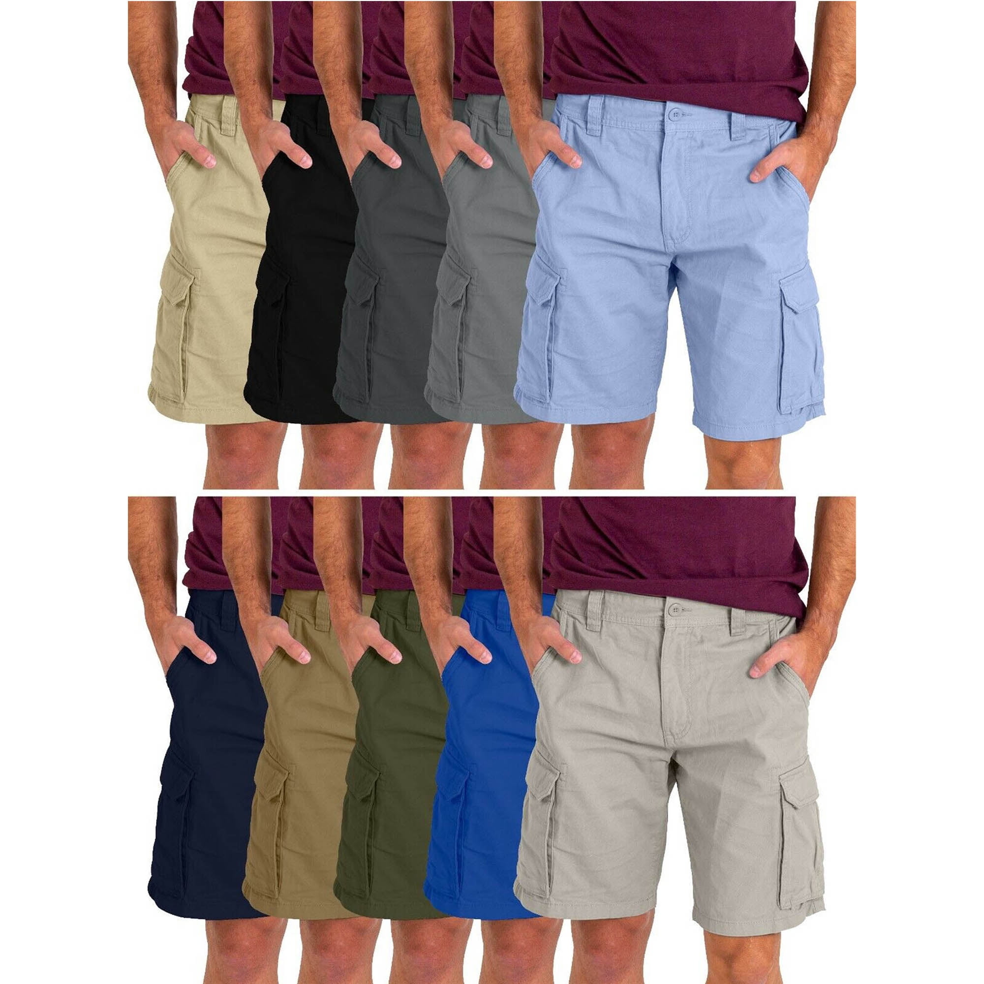 YouLoveIt Men's Cargo Shorts Relaxed Fit Casual Work Shorts Big & Tall ...