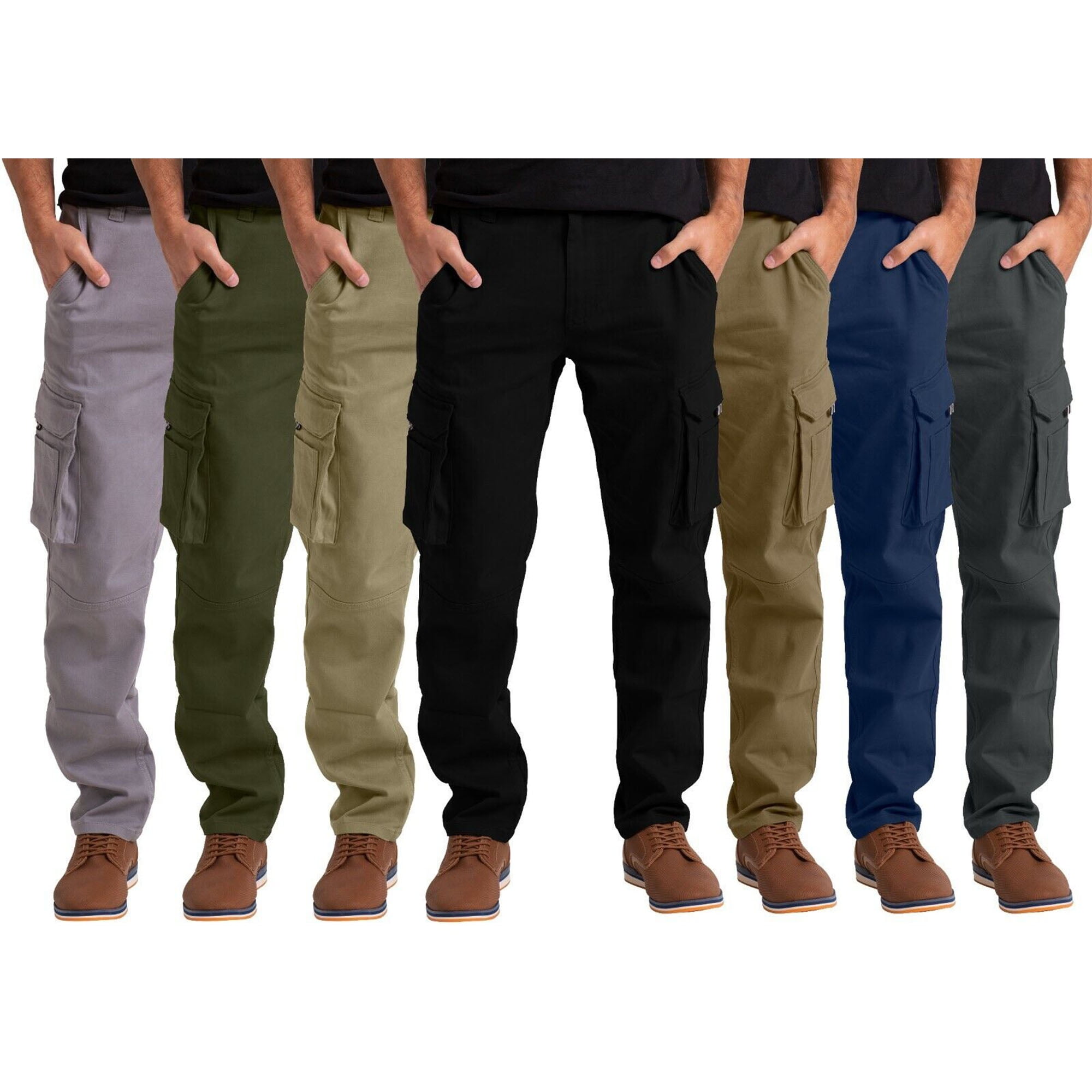 YouLoveIt Men's Stretch Casual Pants 6 Pocket Full Pants Relaxed Fit Cargo  Pant Tactical Pant Hiking Jogger Classic Fit Multi Pockets for Work Outdoor