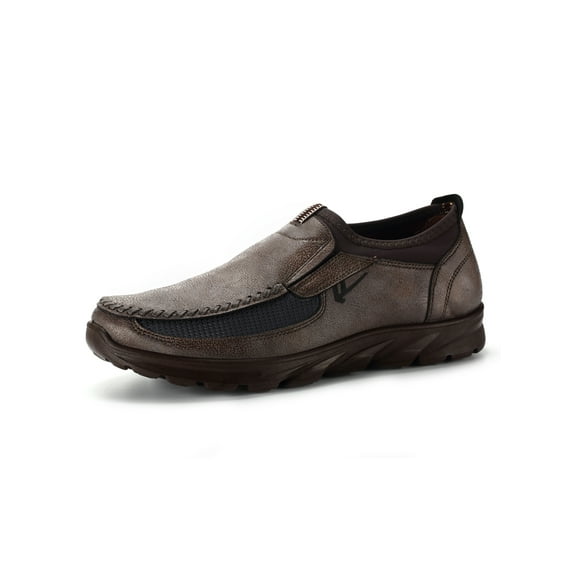 YouLoveIt Mens Casual Shoes Leather Shoes Casual Slip-on Loafers Comfortable Walking Shoe for Male Men