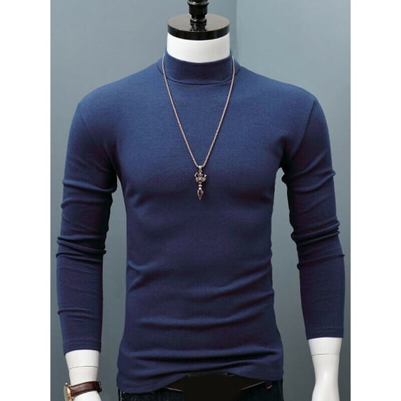 YouLoveIt Mens Turtle Neck Sweaters Stretch Shirt Tops Winter Warm Pullover Tops Slim Fit Turtleneck T Shirts Basic Pullovers