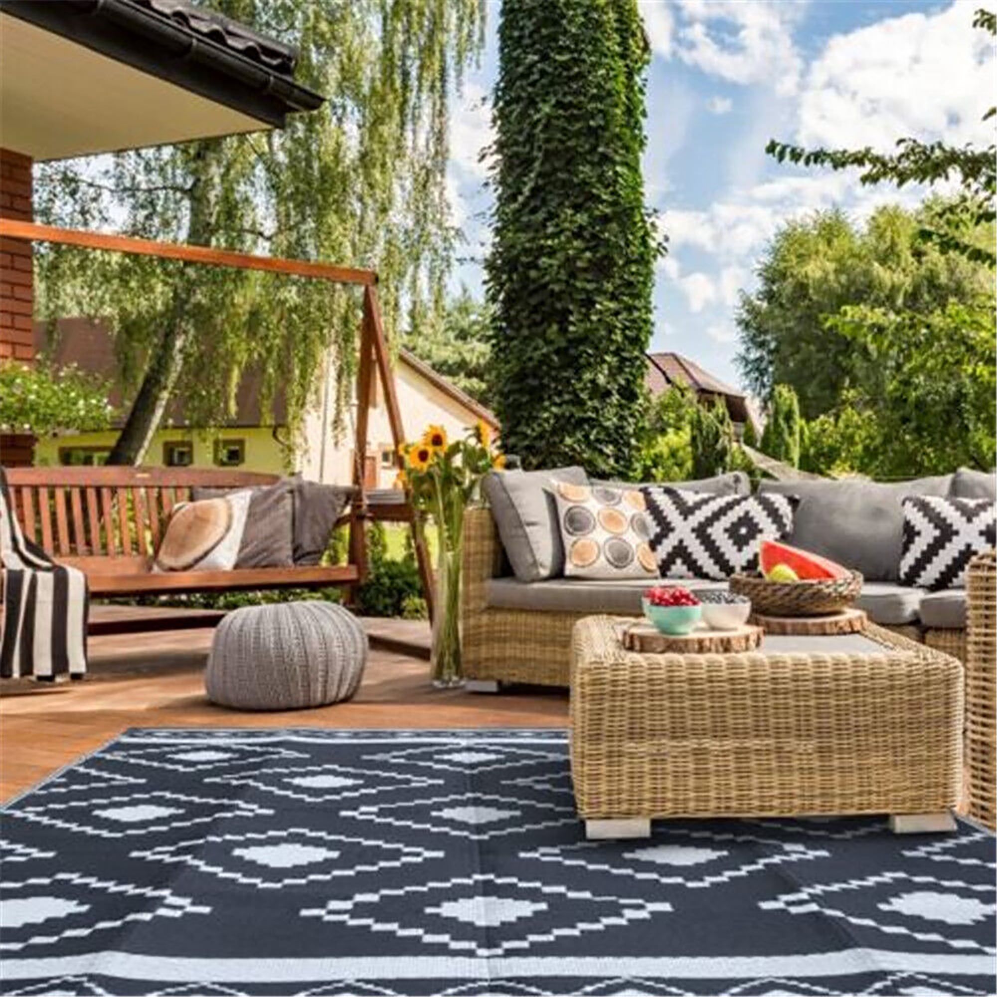 YouLoveIt Outdoor Rug Mat Outdoor Plastic Straw Rug, Indoor Outdoor Rug ...
