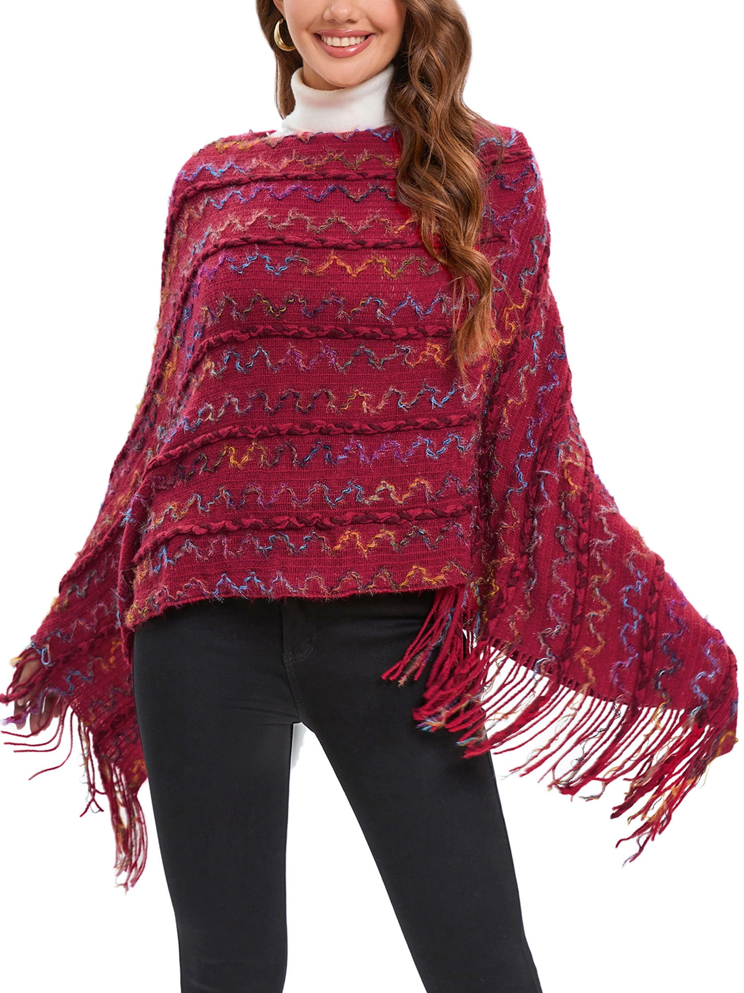 YouLoveIt Ponchos for Women, Womens Ponchos and Wraps Winter Retro