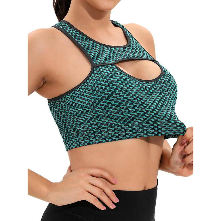 YouLoveIt Racerback Sports Bras for Women Stretch Tank Top Women Texture  Yoga Gym Crop Top Workout Running Vest for Yoga Sports Fitness Padded  Sports