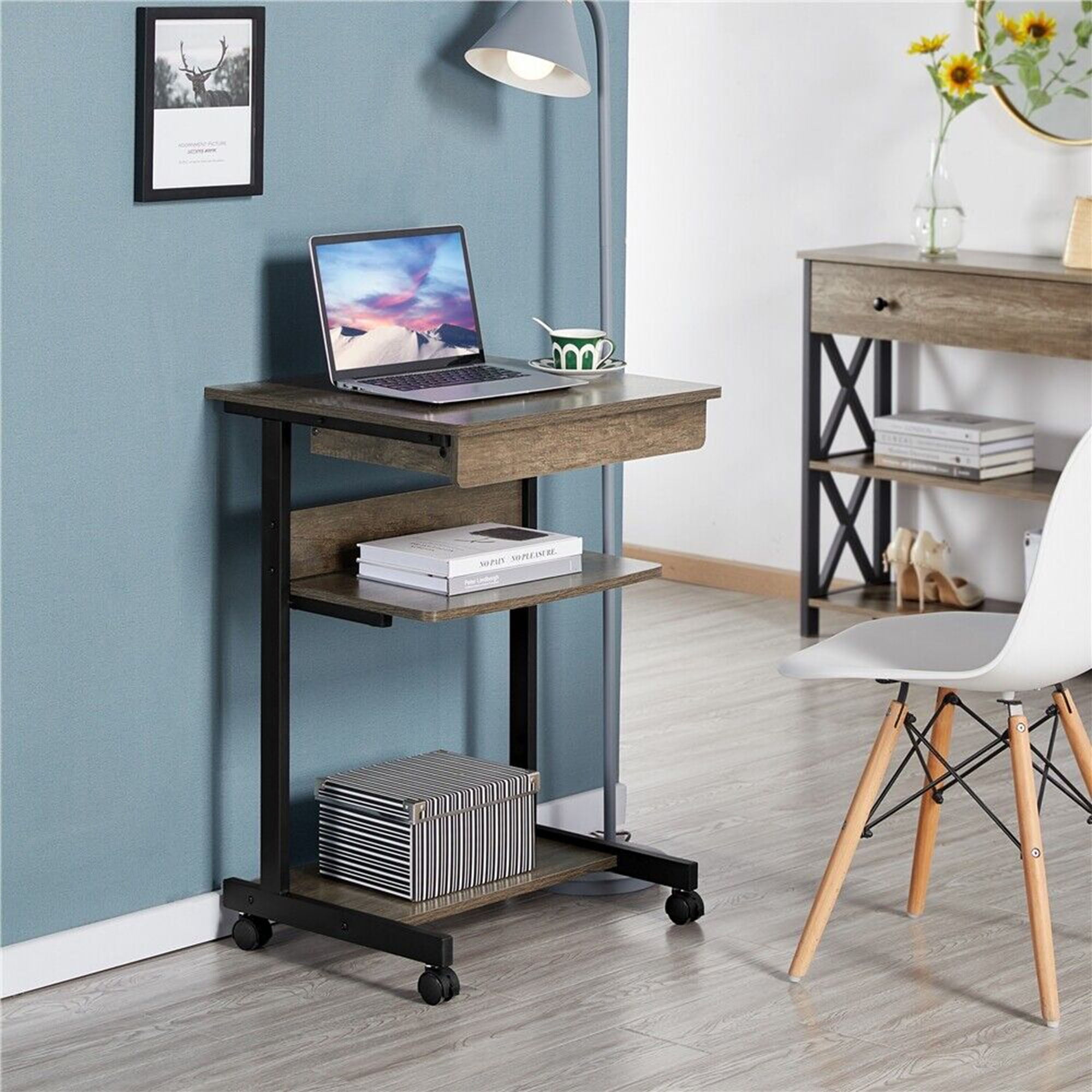 YouLoveIt Rolling Laptop Table Rolling Laptop Desk with Wheels Rolling