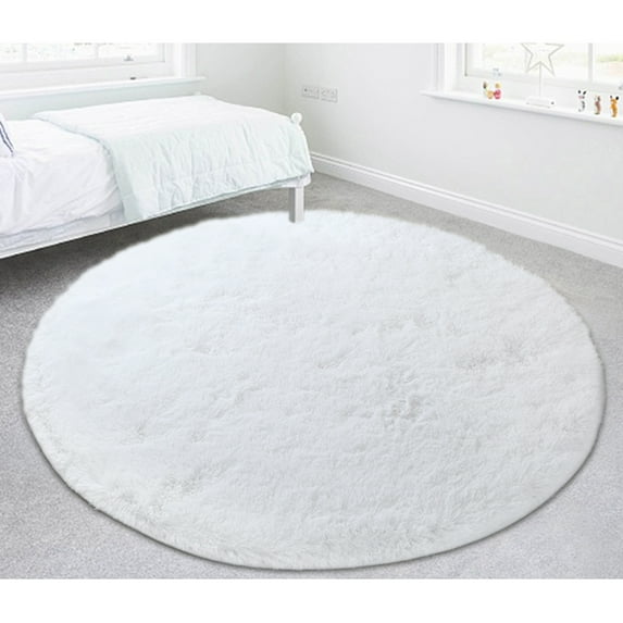 YouLoveIt Round Rug Home Decor Floor Rugs Circle Carpets Plush Shag Area Rugs Fluffy Circle Shaggy Area Rug Fuzzy Carpet Fluffy Circle Rug for Kids Room, Furry Carpet for Teen's Room