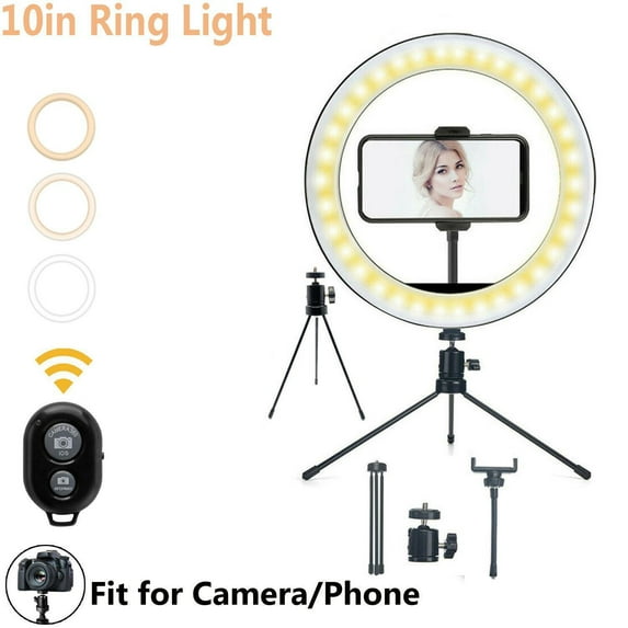YouLoveIt Selfie Ring Light with Tripod Stand Dimmable RGB Ringlight with Phone Holder, Photography Makeup Selfie LED Lights Ring for iPhone Android