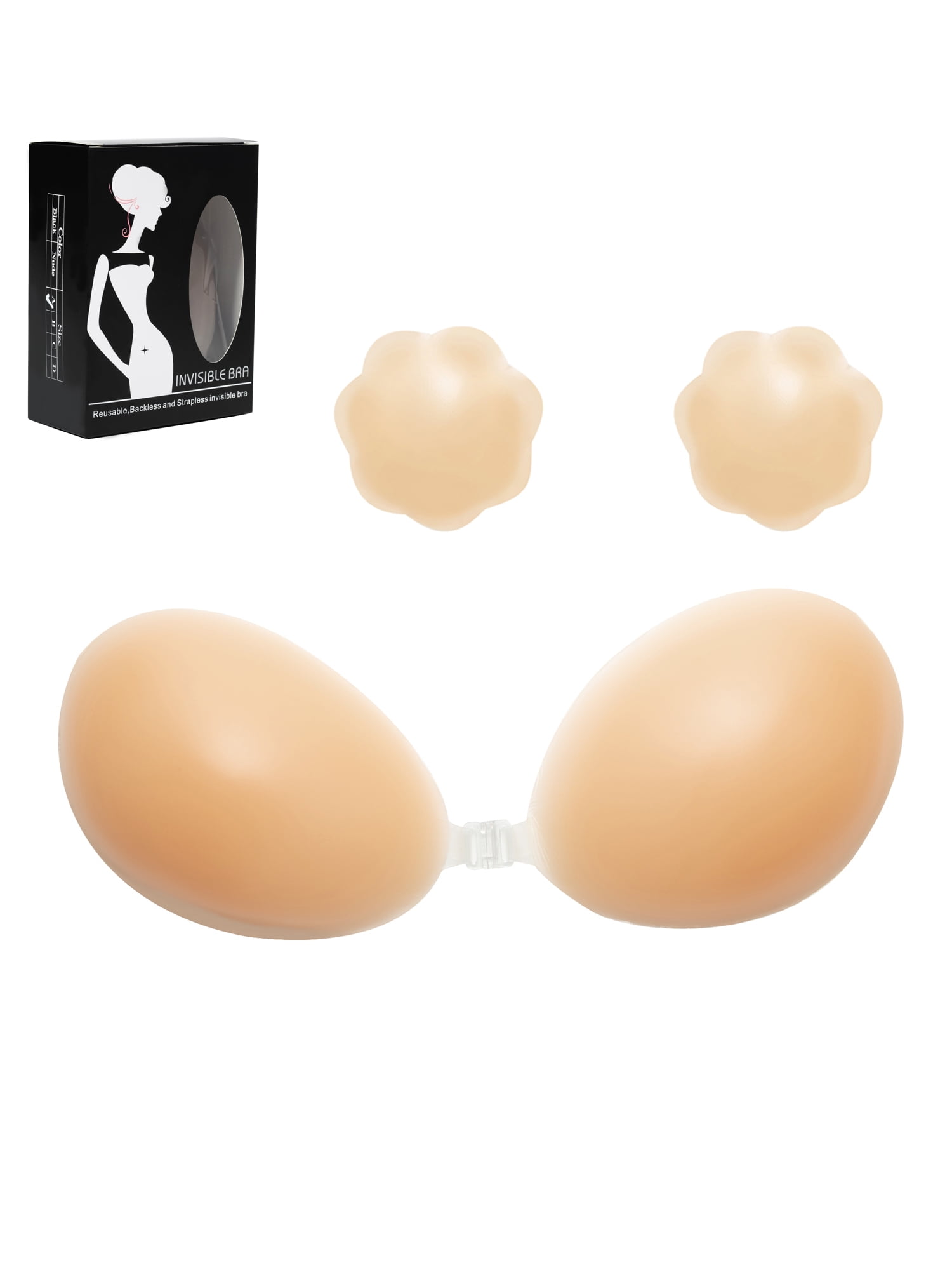 Fullness Women Silicone Breast Enhancer with Nipples Women Bra Inserts Push  up Pad Size XL 