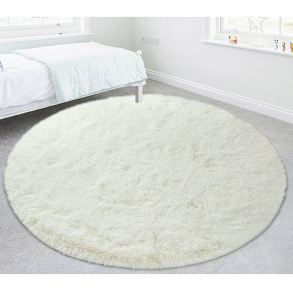 YouLoveIt Soft Round Area Rug Fluffy Circle Rug for Kids Girls Boys Room Indoor Plush Circular Nursery Rugs Cute Cozy Area Rugs Fluffy Shag Circular Rug, 8 colors