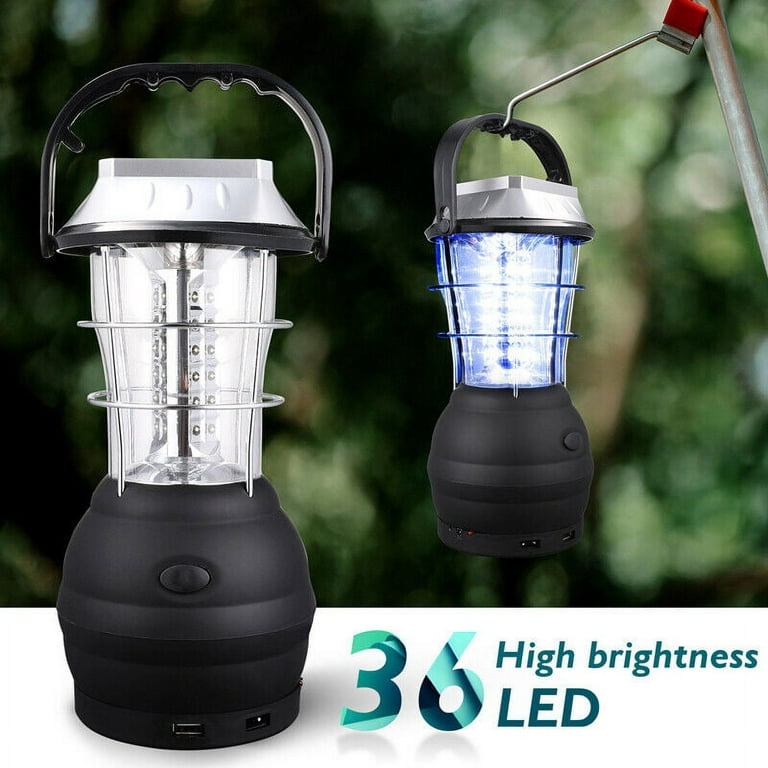 Youloveit Solar LED Lantern 36 LED Hand Crank Lantern 5 Way to Charge Hand Crank Camp Camping Light Emergency Light for Home Power Outages Outdoor