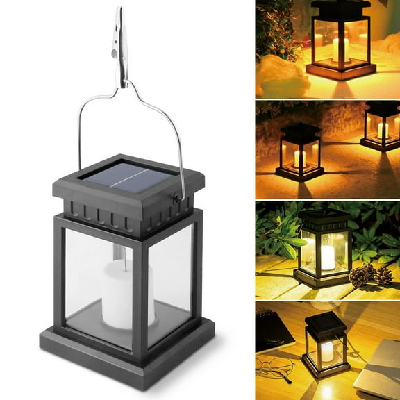 YouLoveIt Solar Powered Waterproof Landscape Lanterns LED Fairy Lights Outdoor Hanging Solar Lantern Lights Solar Powered Waterproof Warm Yellow LED Lantern for Garden Patio Yard Path Decor