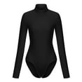 thumbnail image 1 of YouLoveIt Solid Long Sleeve Bodysuit Lingerie Stretchy Bodysuit Tops Turtleneck Long Sleev Bodysuit Jumpsuit for Women, 1 of 7