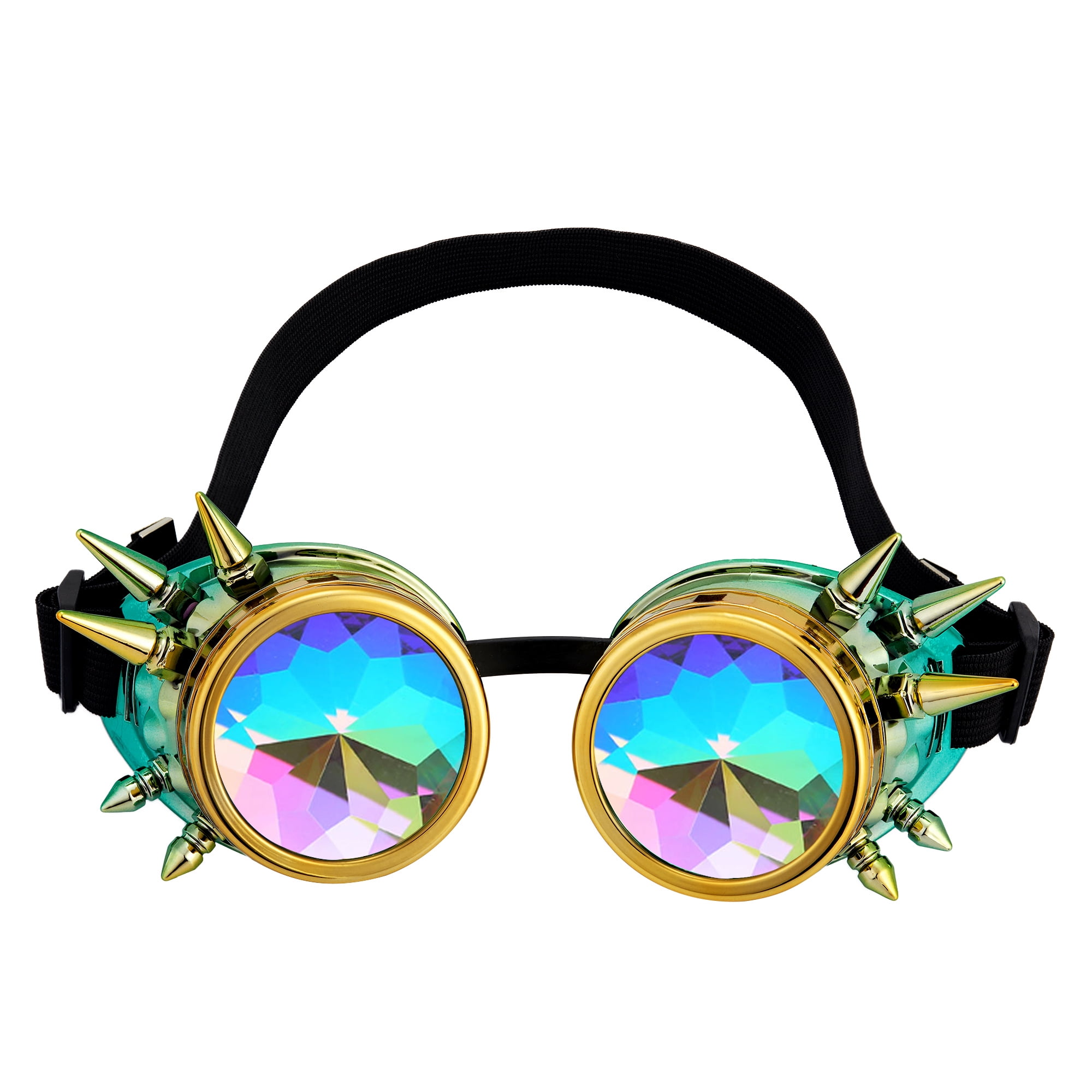 Lunettes Kaléidoscope Steampunk Avec Rivets Pour Hommes Et Femmes