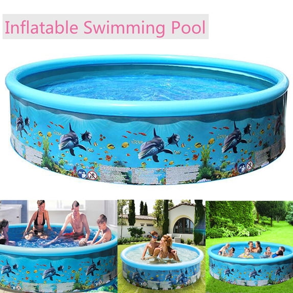 YouLoveIt Summer Inflatable Swimming Pool for Kids and Adults, Family Swimming Pool Home Bathtub Kids Padding Pools Above Ground Portable Swimming Pools (Without Pump)
